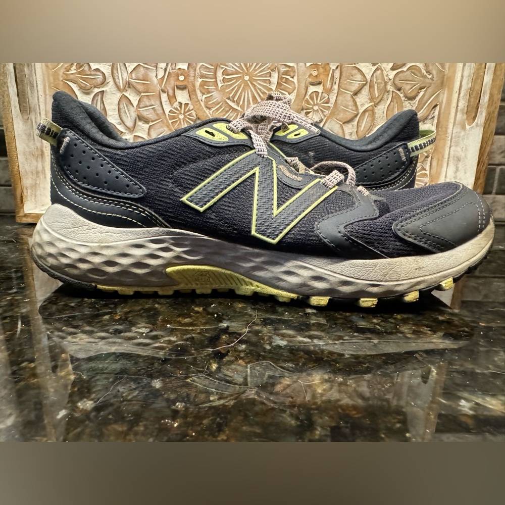 New Balance Women's Black with Lime Accent Athletic Shoes